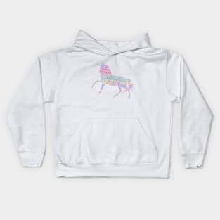 Unicorn Fantastic Legend Silhouette Shape Text Word Cloud Kids Hoodie